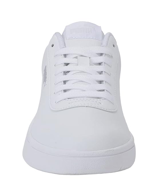 Puma Unisex Adult Court Pure Softfoam+ Sneakers White-Gray Violet Silver Sneaker-10 UK (37476601)