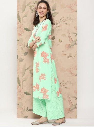 Anouk Floral Printed Regular Kurta with Printed Palazzos