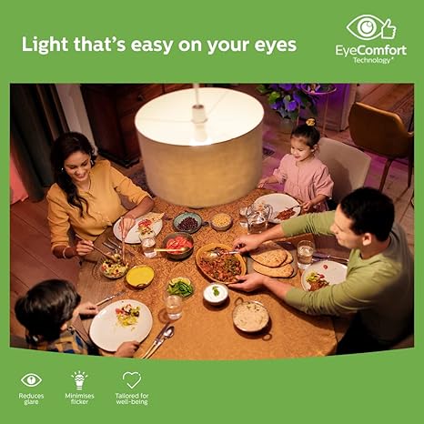 PHILIPS Full Glow 9-watt B22 LED Bulb | Warm White, (Pack of 6)