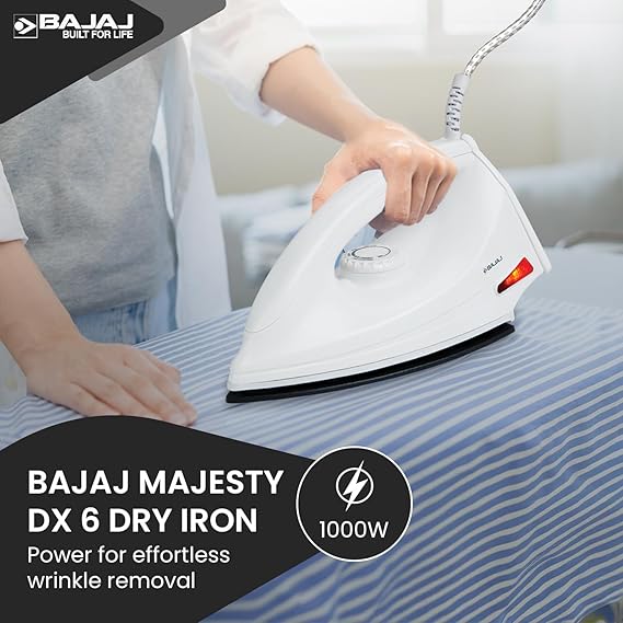 BAJAJ MAJESTY DX 6 1000W WHITE DRY IRON