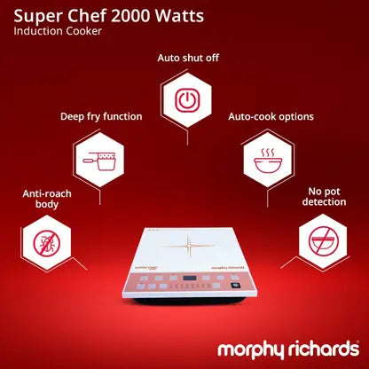 Morphy Richards 2000 W Induction Cooktop Push Button  (White, Richards Super Chef 2000)