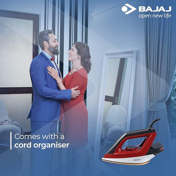 Bajaj Aluminium Splendora 1100 Watts Dry Iron 【Red & Black】