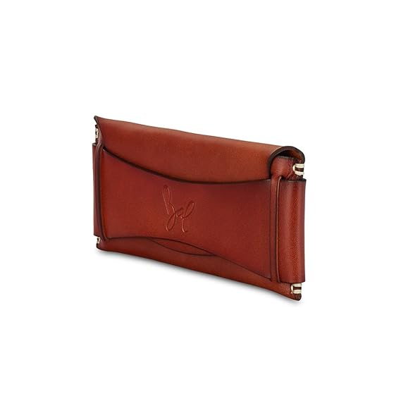Rohit Bal Light Brown Leather Wallet with Flap for Men