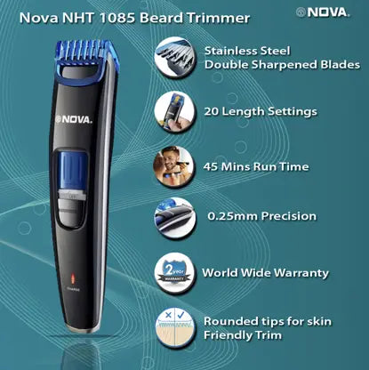 NOVA PRIME SERIES NHT 1085 TRIMMER 45 MIN RUNTIME 20 LENGTH SETTINGS