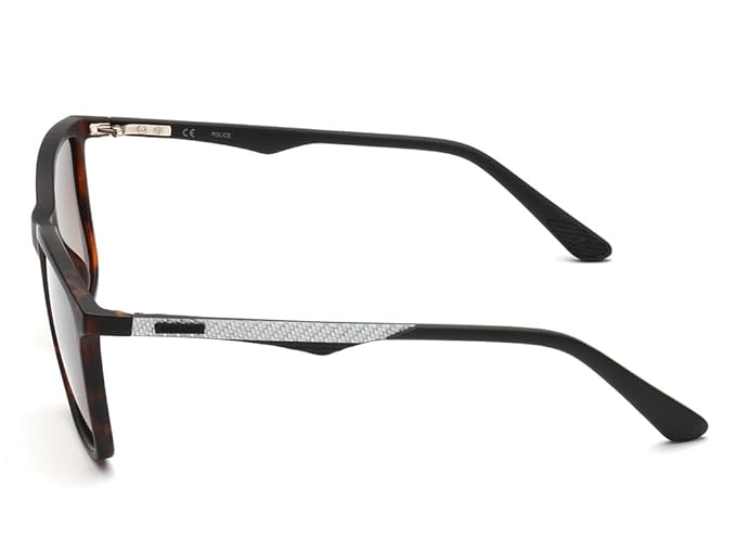 Police Men Brown Sunglasses - Black Polycarbonate - Polycarbonate Lens (SPL780K)