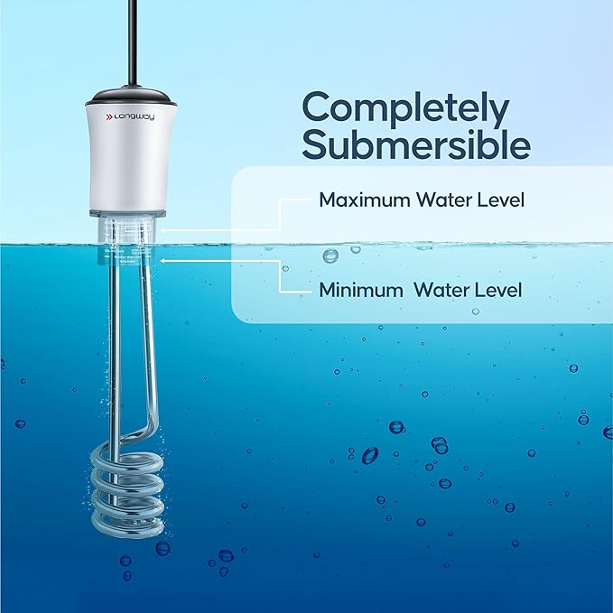 Longway LWIR01 1500 W Water Proof Immersion Heater Rod (White)