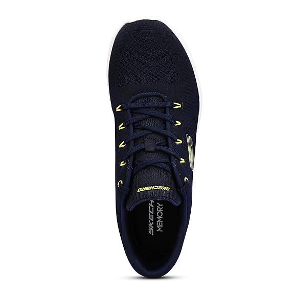 Skechers Men Dynamight Navy Lime Sneakers UK-9 (894302IDNVLM)