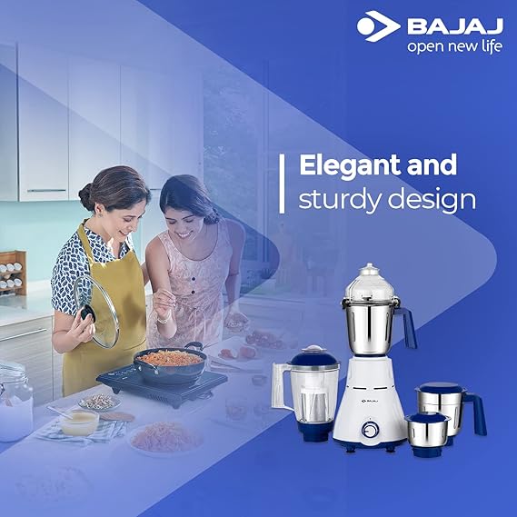 BAJAJ REX 750 MIXER GRINDER (4 JARS WHITE)