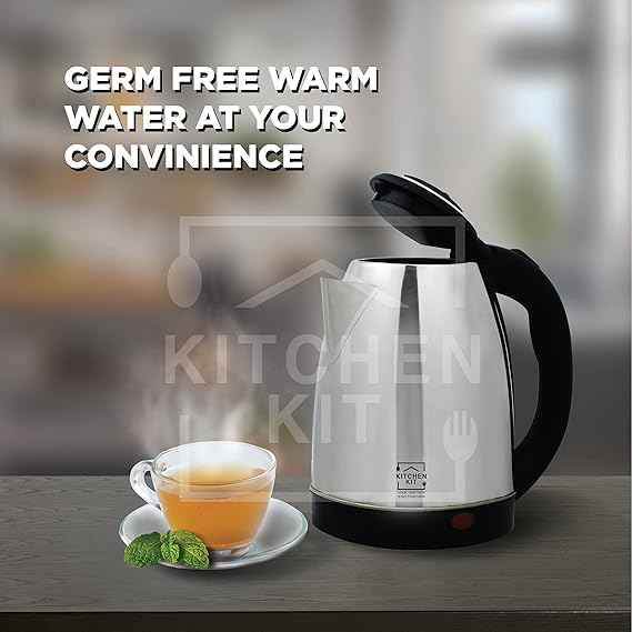 KITCHEN KIT ELECTRIC KETTLE 1.8L STAINLESS STEEL TEA KETTLE FAST BOIL WATER WARMER WITH AUTO SHUT
