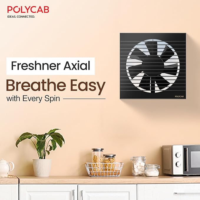 Polycab Freshener Axial 150mm Air Exhaust fan (Black)