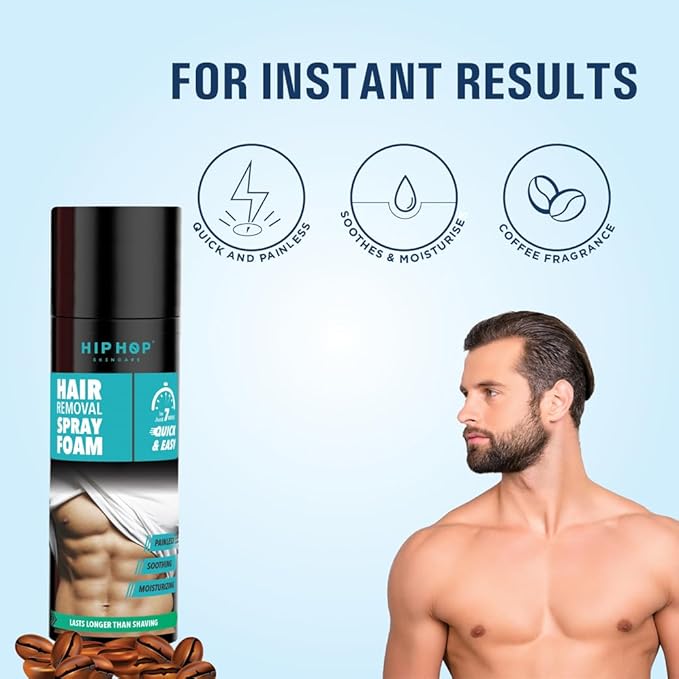 HipHop Skincare Hair Removal Spray Foam For Men Painless Body Hair Removal For Chest