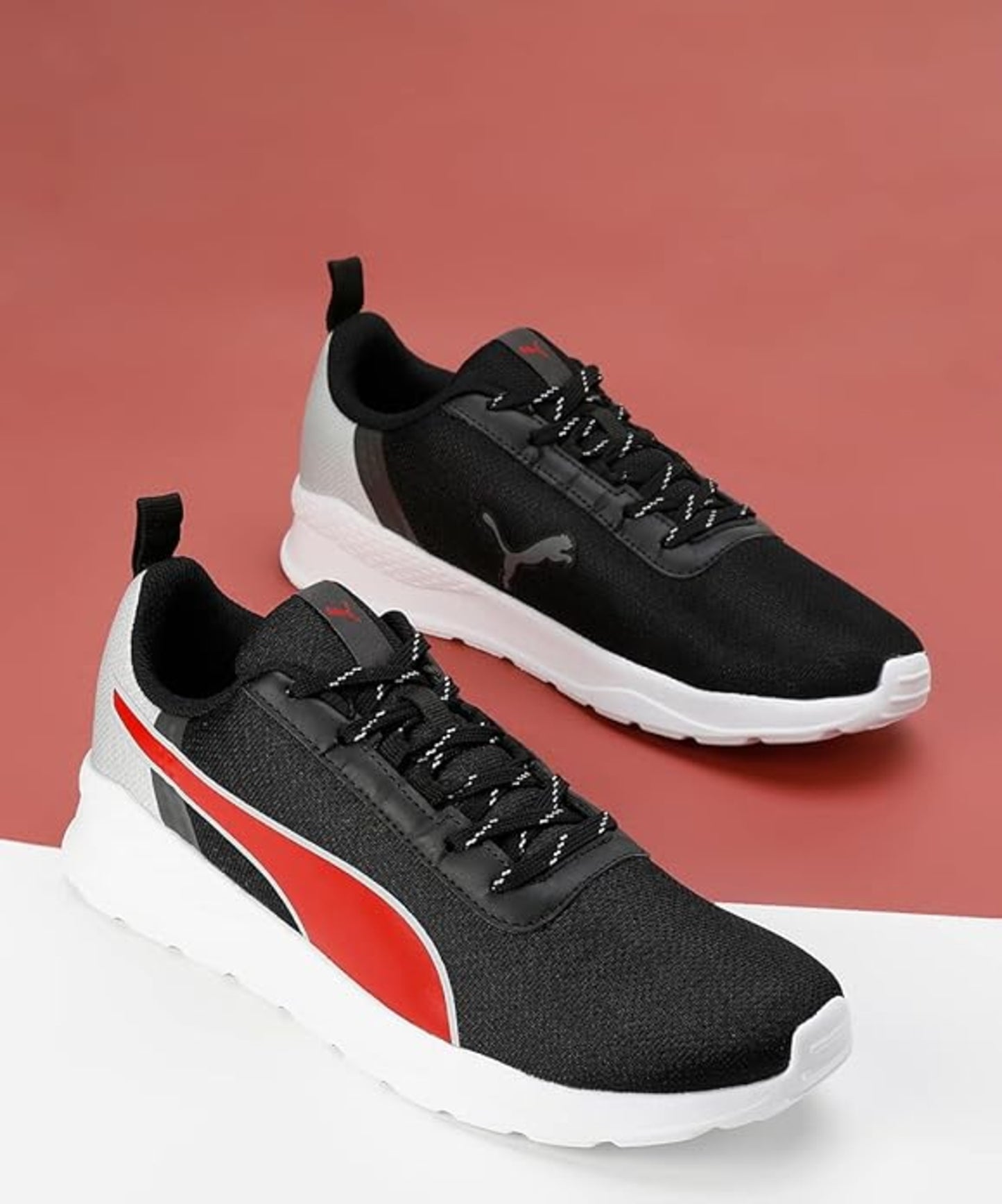 Puma Mens Tour Black-Harbor Mist-High Risk Red Sneaker UK-10 (38691804)