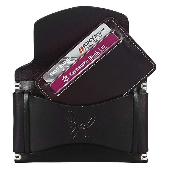 ROHIT BAL Modern Men's Leather Wallet with Card Holder and Currency Compartments, Black