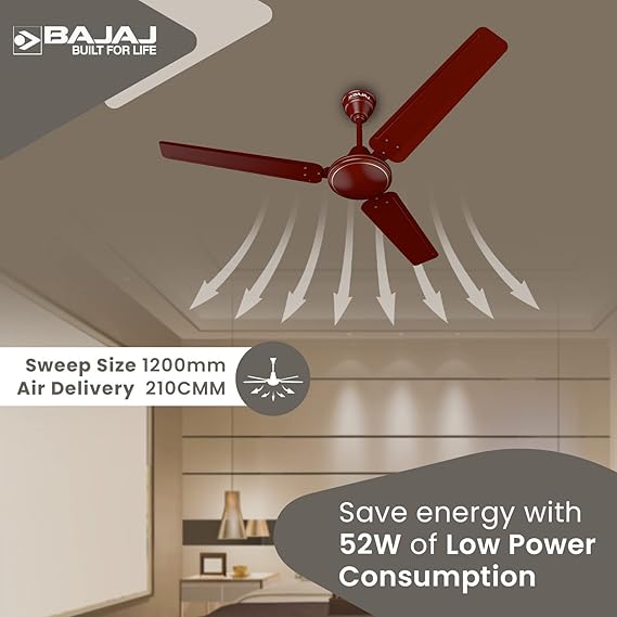 BAJAJ FRORE 1200 MM CEILING FAN (BROWN)
