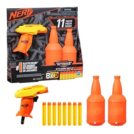 NERF STINGER SD1 TARGETING SET WITH BLASTER 2 HALF TARGETS AND 8 ELITE DARTS DARTS PLASTIC BULLETS