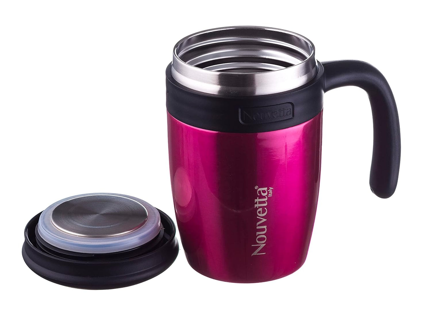 Nouvetta Stricker Vacuum Insulated Double Wall Stainless Steel Mug, 450ML (Pink)