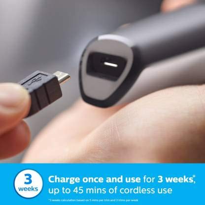 PHILIPS Men's Bt310/15 Beard Trimmer With Lift And Trim System Of Runtime: 45 Min, Reachargeable battery, Multicolour