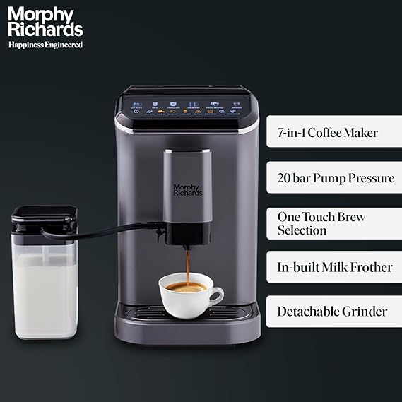MORPHY RICHARDS CAFE ARTISAN COFFEE MAKER 1350W CHROME SILVER