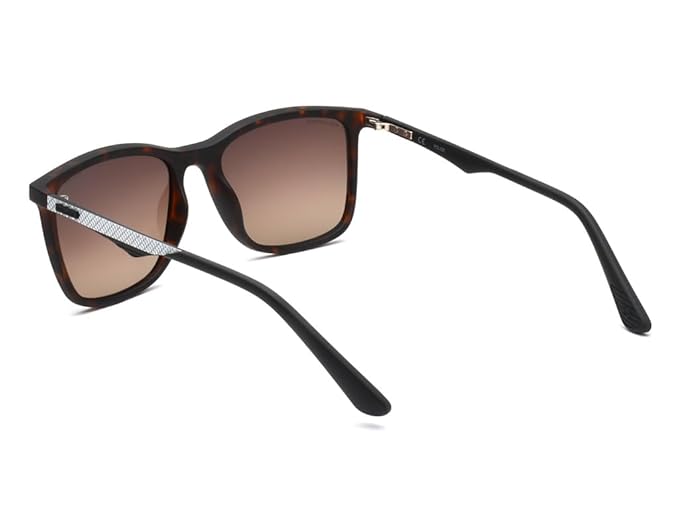 Police Men Brown Sunglasses - Black Polycarbonate - Polycarbonate Lens (SPL780K)
