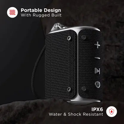 boAt Stone Grenade 5 W Portable Bluetooth Speaker (Charcoal Black)