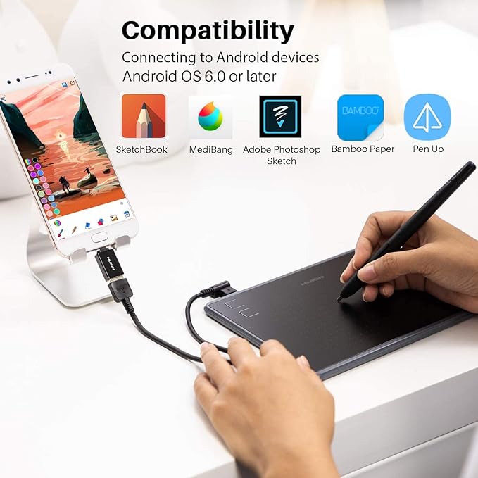 Huion Inspiroy H430P Drawing Graphics Tablet 4.8 x 3 inch Portable with 4096 Levels Pen Pressure and 4 Shortcut Keys Compatible with Windows Mac Android OS Linux