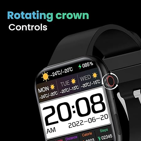 SALORA uWear SSW-003 Smartwatch with 2.1” Display, BT Calling, Multiple Watch Faces, Heart & SpO2 Monitoring, 11 Sports Modes, Sleep Monitor, Waterproof & 5 Days Battery (Black)