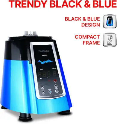 HAVELLS SONIDOI MIXER GRINDER 1200 MIXER GRINDER (3 JARS BLUE)