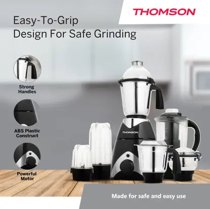 THOMSON KITCHEN MASTER PRO+ MX03 750 W JUICER MIXER GRINDER (6 JARS GREY)