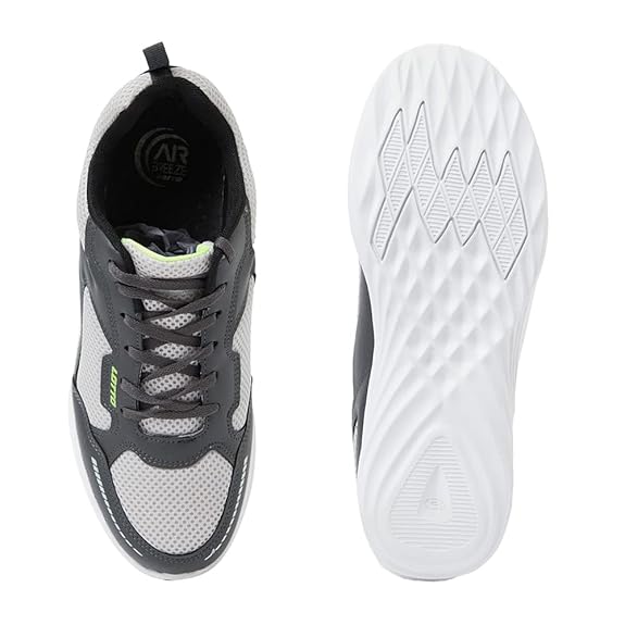 Lotto MEN GLIDE RUNNING SHOES (GREY/BLACK) UK-9