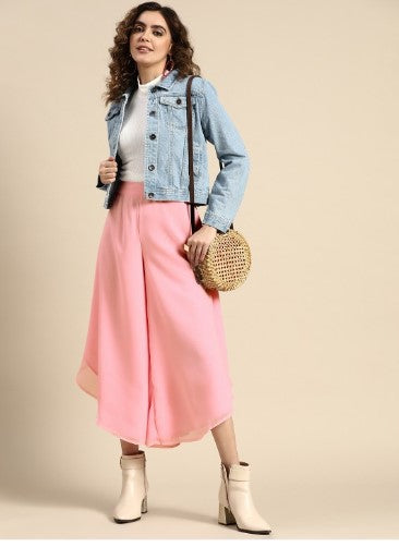 Sangria High-Low Hem Wide Leg Cropped Culottes