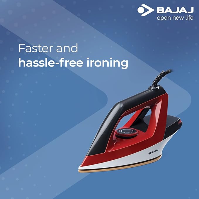 Bajaj Aluminium Splendora 1100 Watts Dry Iron 【Red & Black】