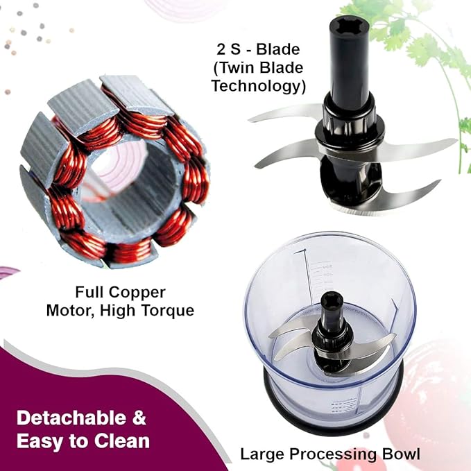 INALSA Bullet Inox Mini Electric Chopper for Kitchen.