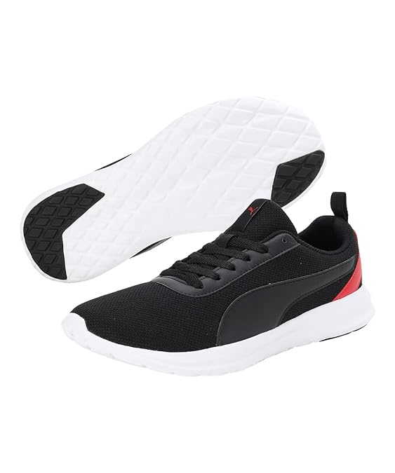Puma Men Zelus Sneaker ( Black-High Risk Red-White , 7 )