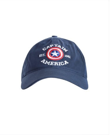 Kook N Keech Marvel Men's  Navy Blue & Red Captain America Embroidered Cotton Baseball Cap