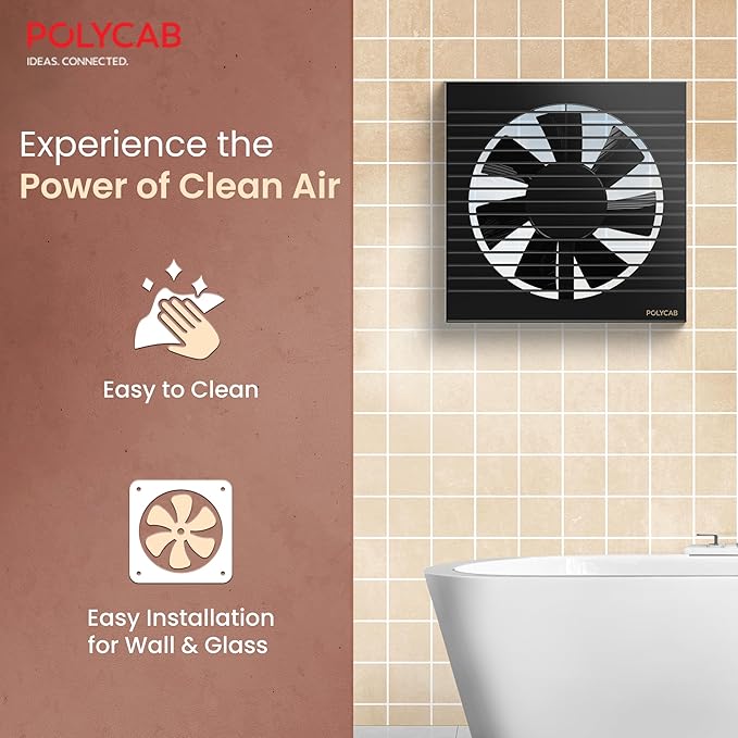 Polycab Freshener Axial 150mm Air Exhaust fan (Black)