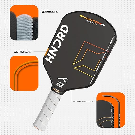 Hundred Phantom 80 USA Approved Pickleball Paddle | Japan Raw Carbon Fiber | Consistent Performance | Control Play