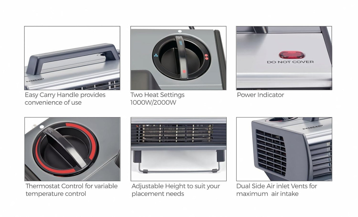 Eveready HC2000 2000-Watt Room Heater (Black)