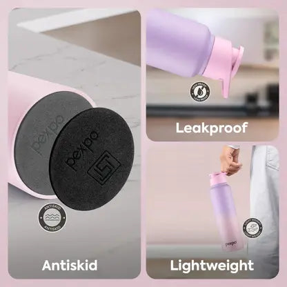 PEXPO CRAFT PRO ISI CERTIFIED STAINLESS STEEL SPORTSFRIDGE WATER BOTTLE WITH SIPPER CAP 750ML SINGLE WALL FOR HOME OFFICE GYM TRAVELLING L