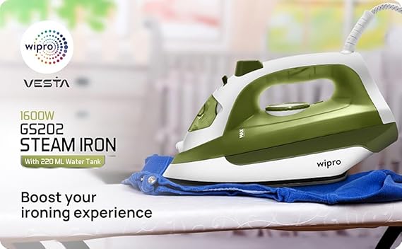 WIPRO VESTA GS202 POWERFULL 1600 WATT STEAM IRON WITH 220 ML WATER TANK SELF CLEAN FUNCTION 5
