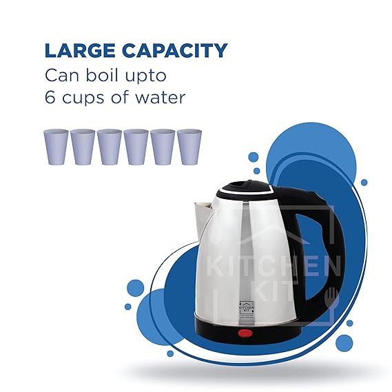 KITCHEN KIT ELECTRIC KETTLE 1.8L STAINLESS STEEL TEA KETTLE FAST BOIL WATER WARMER WITH AUTO SHUT