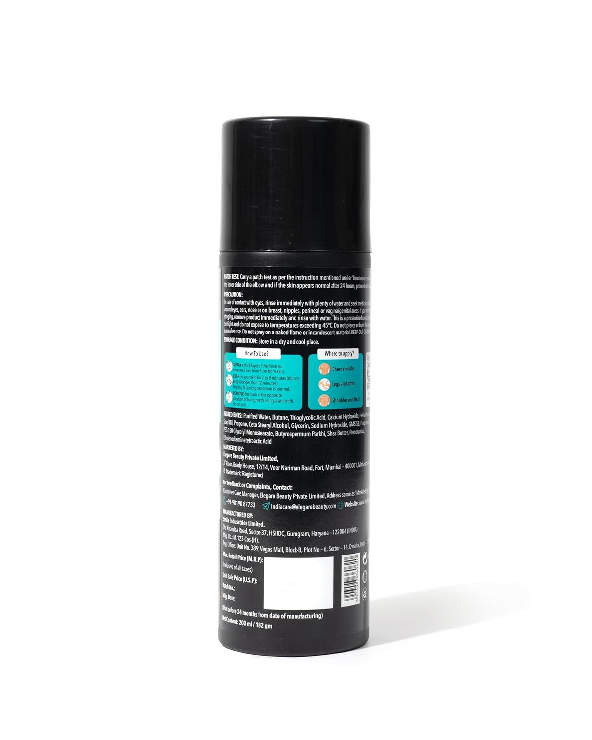 HipHop Skincare Hair Removal Spray Foam For Men Painless Body Hair Removal For Chest