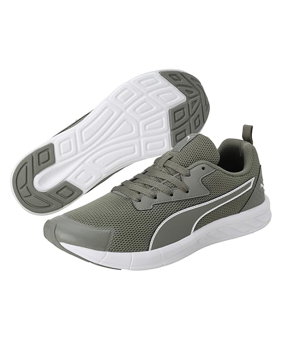 Puma Mens Lyrid Running Shoe ( Vetiver-White-Black , 7 )