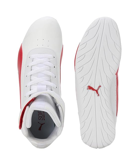 Puma Unisex Adult Ferrari Neo Cat Mid Sneaker ( White-Rosso Corsa , 6 )