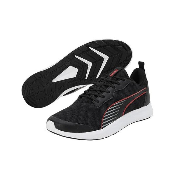 Puma Mens Rideric Black-White-Burnt Red Sneaker - 6 UK