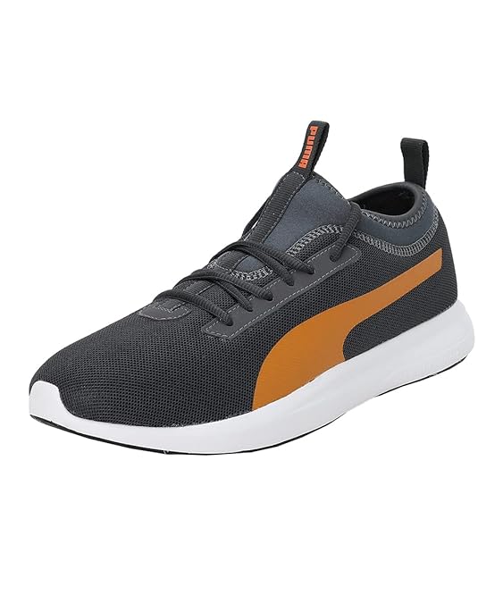 Puma Mens Grasp Sneaker ( Ebony-Vibrant Orange-Black , 11 )