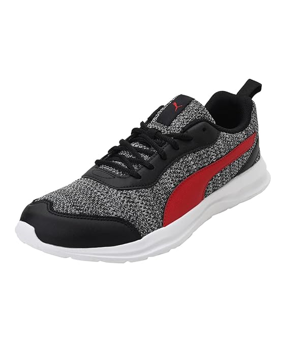 Puma Men Flex T2 Running Shoe ( Black-High Risk Red, 8 )