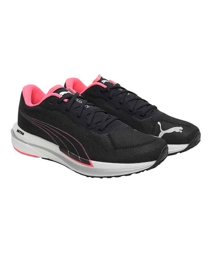 Puma Women, Velocity Nitro Wns Running Shoe (Black-Ignite Pink , 4 UK )