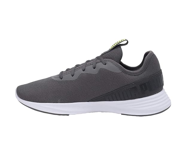 Puma Men Hustle XT Sneaker (Castlerock-Yellow Alert-White,4 UK )