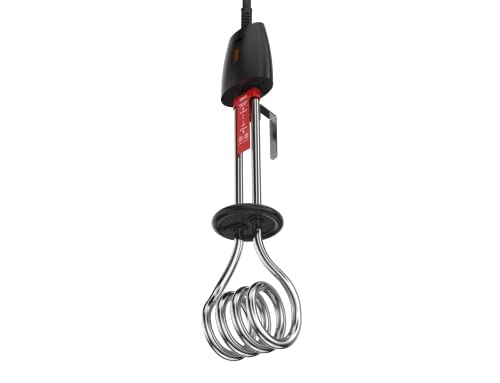GM Immersion Rod Water Heater with Bucket Guard 1000W 6 AMP Plug Superior Copper Element Heat Resistant Handle Nickel Plated Prevents Corrosion Double ISI Certified 1.6M Cord