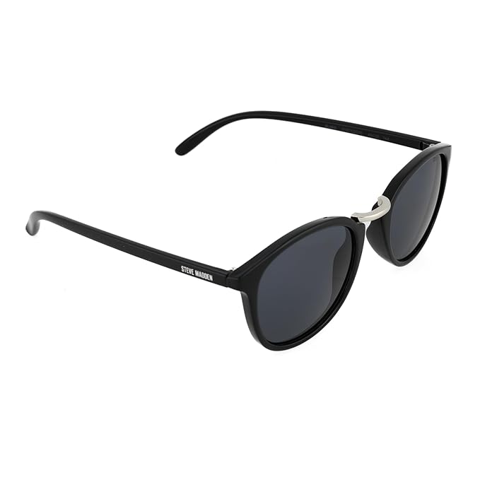 Steve Madden Men's UV Protected Grey Lens Polycarbonate Round Sunglasses - 16426945856 (X17138)